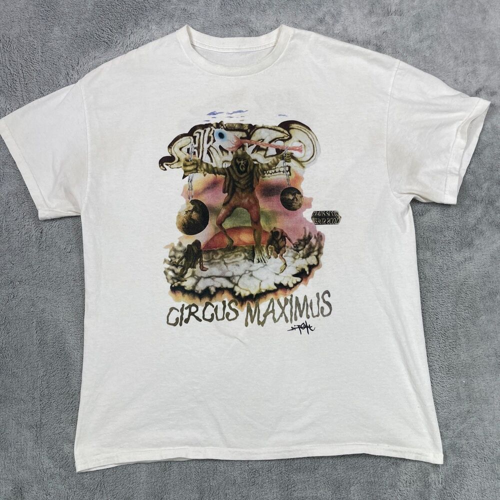 Travis Scott Circus Maximus Skitzo Utopia‎ Tour Concert Rap Tee Shirt Mens Sz XL